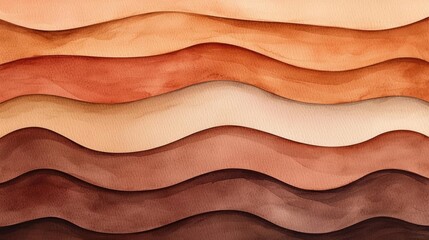 Candy watercolor concept. Abstract wavy layers in diverse skin tones create a harmonious and artistic texture.