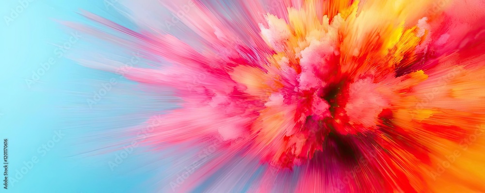 Aufkleber explosion watercolor idea. a vibrant explosion of colors creating a dynamic visual impact against a 