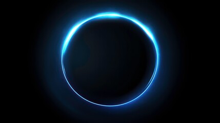 Glowing blue circle on black background.