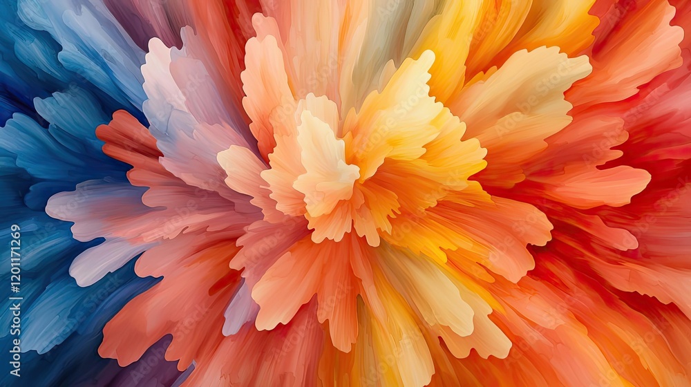 Poster explosion watercolor idea. vibrant abstract explosion of colors creating a dynamic and artistic back
