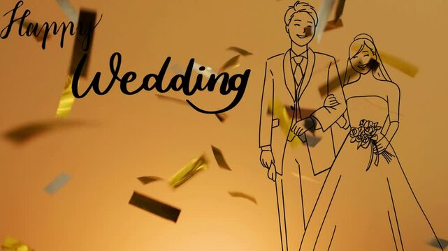 video illustration of a couple's wedding