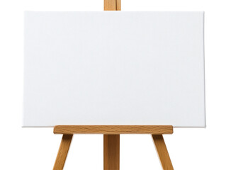 Isolated White Blank Canvas on Easel