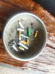 cigarette and ashtray