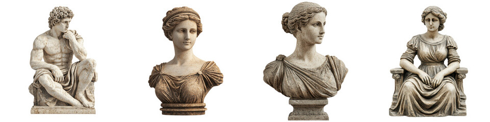 Obraz premium Iconic Mythological Sculptures from Greco Roman Antiquity on Display in a Museum