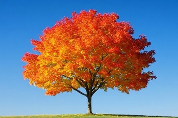 Naklejka premium autumn tree on sky