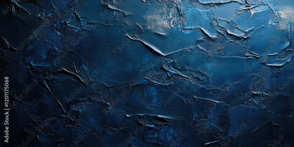 Poster deep navy blue textured stucco wall with abstract grunge finish creating an elegant and artistic bac