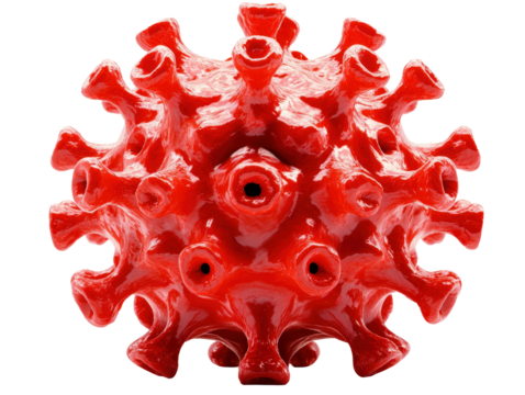 Isolated Red Spiked Sphere