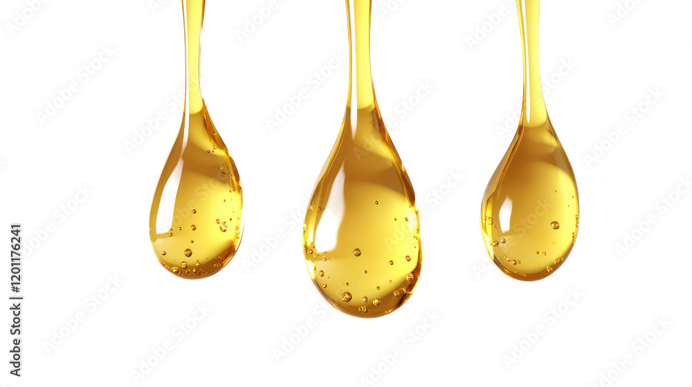 Poster honey drips from spoons on a transparent background generative ai
