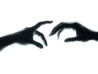 Isolated Two Hands Reaching