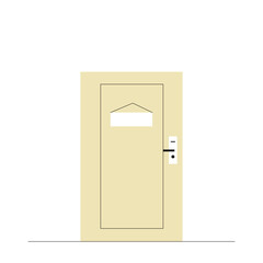 Minimal Wooden Door In Flat Vector Illustration Symbolizing Clean Interior Design And Modern Decor, Isolated On White Background