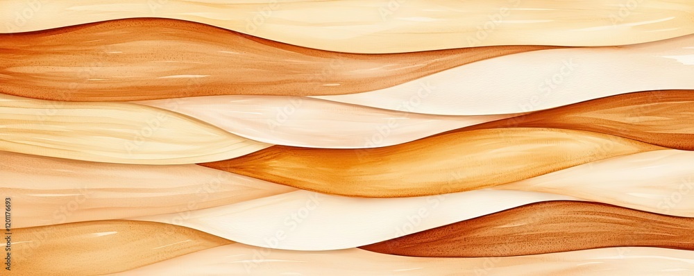 Poster dry watercolor concept. abstract wavy patterns in warm tones showcasing fluidity and harmony in desi