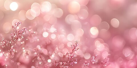 Delicate light pink bokeh background with soft dreamy textures and subtle sparkling highlights, featuring scattered bright and warm hues.
