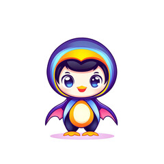 Fototapeta premium Playful cartoon penguin character digital art fun environment whimsical style creative concept for kids