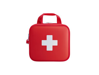 Isolated Red First Aid Kit Front View