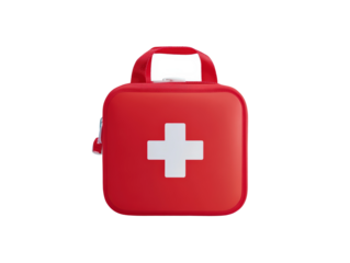 Isolated Red First Aid Kit Front View