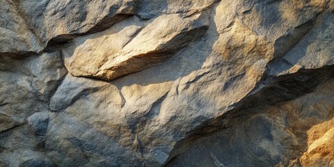 Textured stone surface illuminated by soft sunlight showcasing warm golden hues and cool gray tones creating a natural spring ambiance.