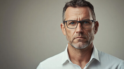 Fototapeta premium a man with glasses looking at the camera