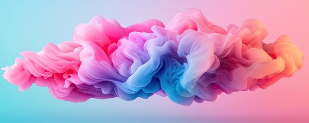 Obraz premium Explosion watercolor idea. Colorful abstract smoke cloud with vibrant hues creating a captivating visual effect.