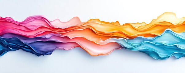 Fluid watercolor concept. Abstract waves of vibrant colors blend harmoniously in a fluid and artistic composition.