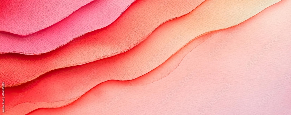 Poster fluid watercolor concept. elegant abstract waves in soft red tones creating a soothing visual backdr