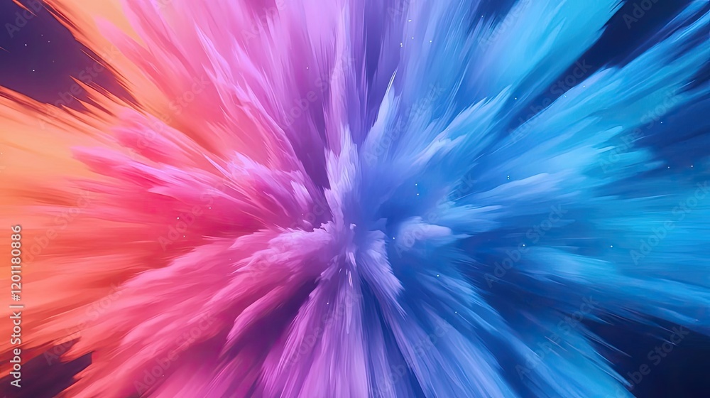Poster explosion watercolor idea. vibrant explosion of colors creating a dynamic and energetic background e