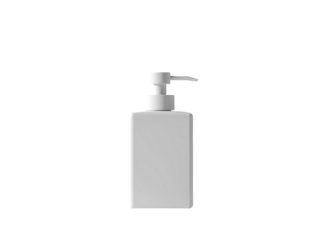 Isolated White Square Pump Bottle