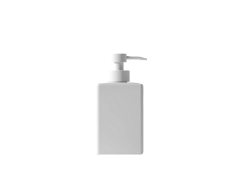 Isolated White Square Pump Bottle