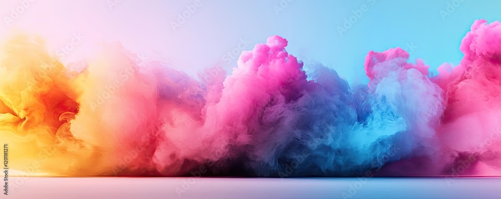 Aufkleber explosion watercolor idea. colorful cloud bursts creating a vibrant and dynamic visual effect for ar
