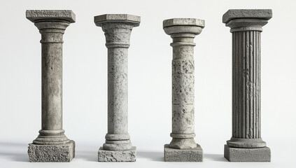 Fototapeta premium different concrete pillars of the same size