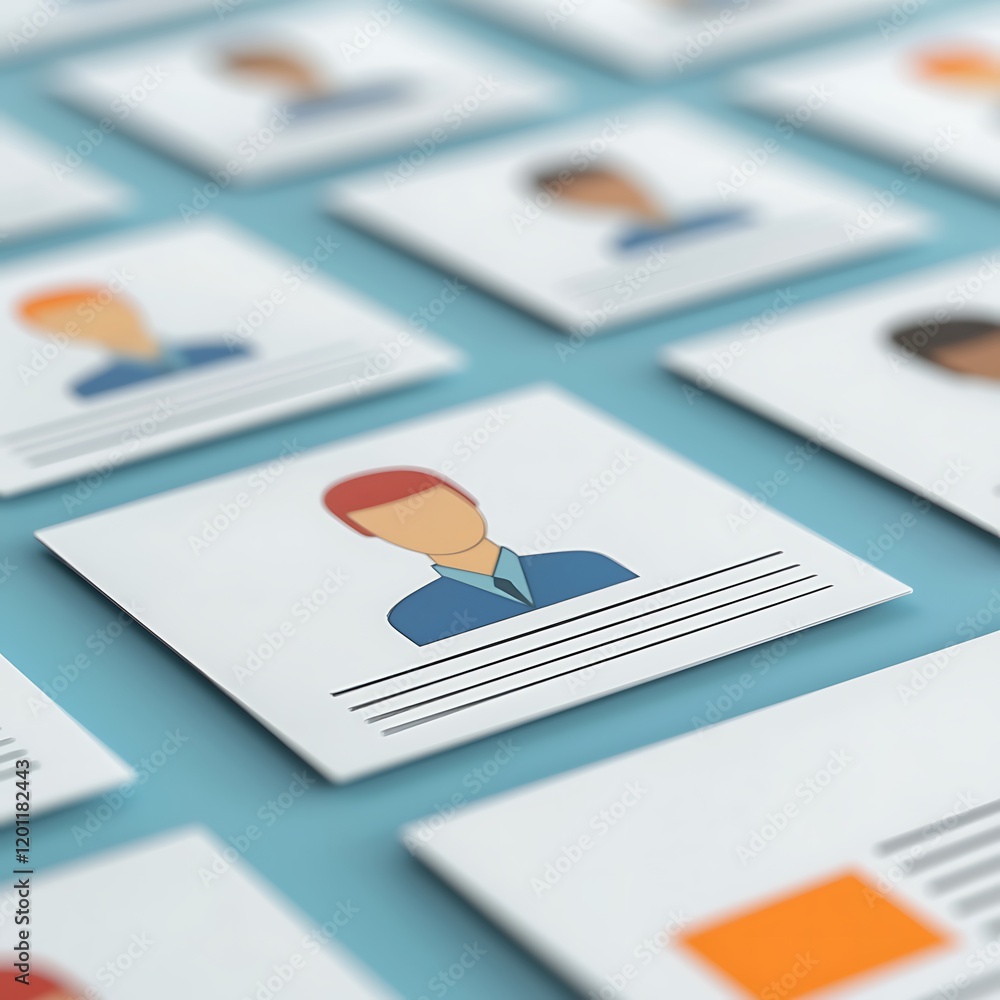 Aufkleber the image features several profile cards showcasing abstract avatars and spaces for names, arranged 