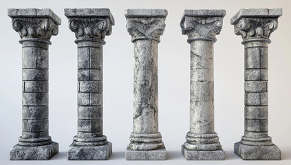 Fototapeta premium different concrete pillars of the same size