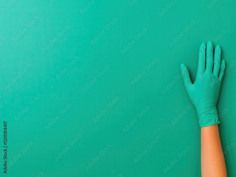 Poster food safety hygiene concept. glove and apron protocols ensuring proper use and regular replacement o
