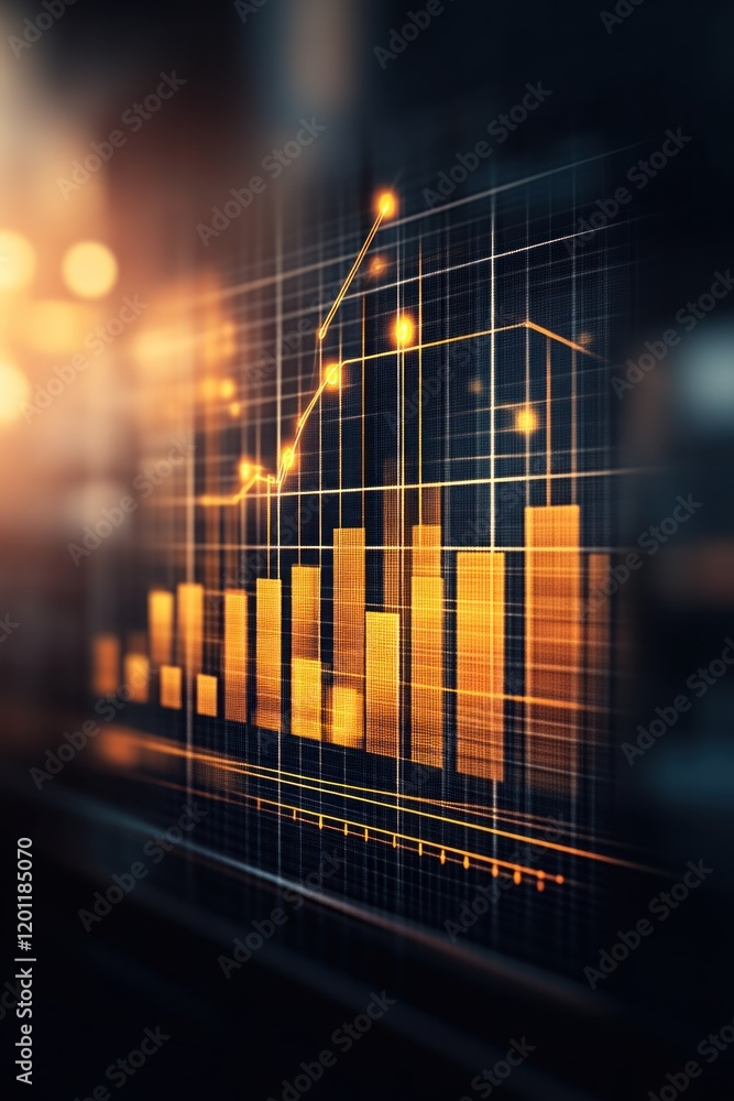 Poster data visualization trends business insights infographic digital space close-up analytics for growth
