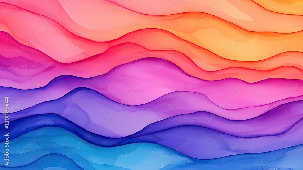 Poster fluid watercolor concept. colorful wavy layers create a beautiful abstract background in soft tones.