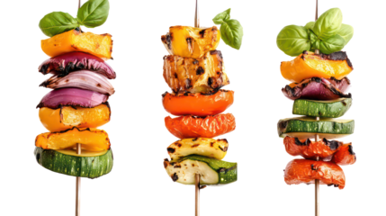 Grilled Colorful Veggie Kebabs for BBQ Generative AI