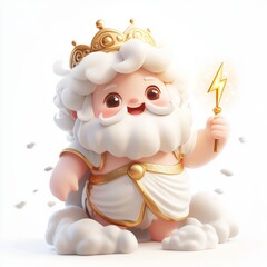 Obraz premium Adorable Zeus: 3D Render of a Cute Baby God
