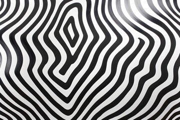 Naklejka premium Dynamic Black and White Zigzag Lines Creating Mesmerizing Optical Illusion with Varying Thickness