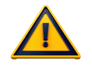 Isolated Glossy Yellow Warning Sign