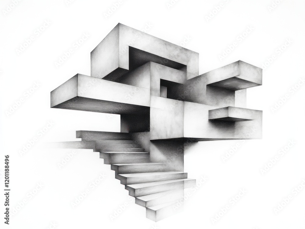 Poster futuristic architectural design abstract concept art installation minimalist environment artistic vi