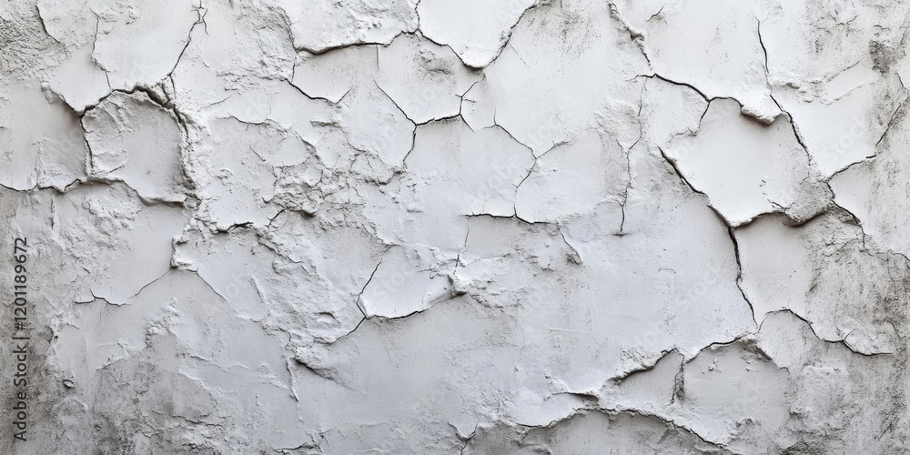 Poster aged damaged plaster wall texture in shades of off-white with cracks and rough surfaces ideal for ba