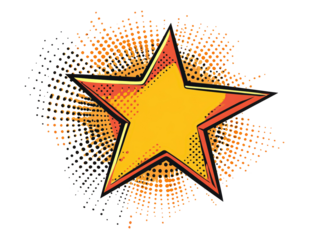 Isolated Pop Art Style Star