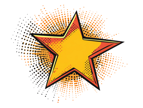 Isolated Pop Art Style Star