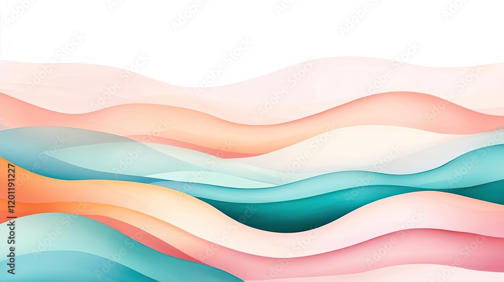 Poster fluid watercolor concept. abstract wave patterns in soft pastel colors, ideal for backgrounds and de