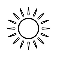 Obraz premium Sun line icon in minimalist style on white background