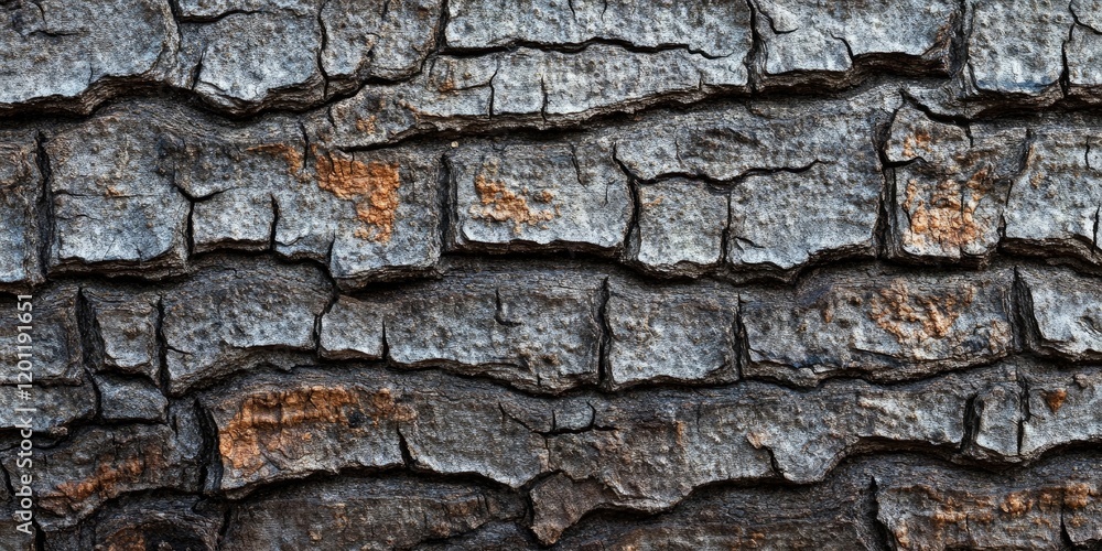Poster textured gray and brown tree bark background with deep grooves and cracks ideal for design elements 