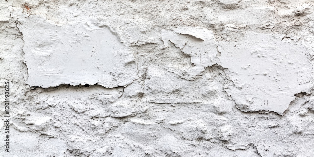 Poster textured white wall surface with peeling paint and rough patches showcasing a rustic and weathered a