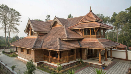 The roof of the house is very beautiful,construction, development, dream
