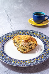 Yorkshire quarter scone on a plate close up