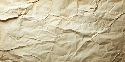 Obraz premium Textured aged ecru paper with intricate creases in warm beige tones ideal for vintage-themed design and creative projects with depth and character