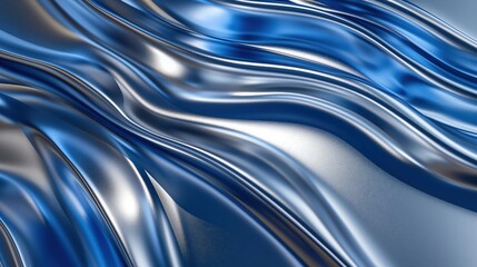 Smooth blue surface with polished silver reflections